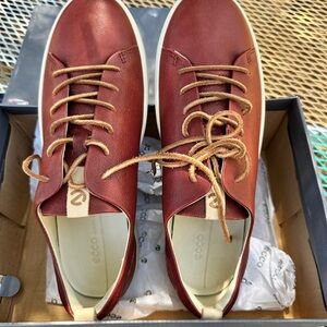 Ecco Brown Sneakers Premium Leather Comfort